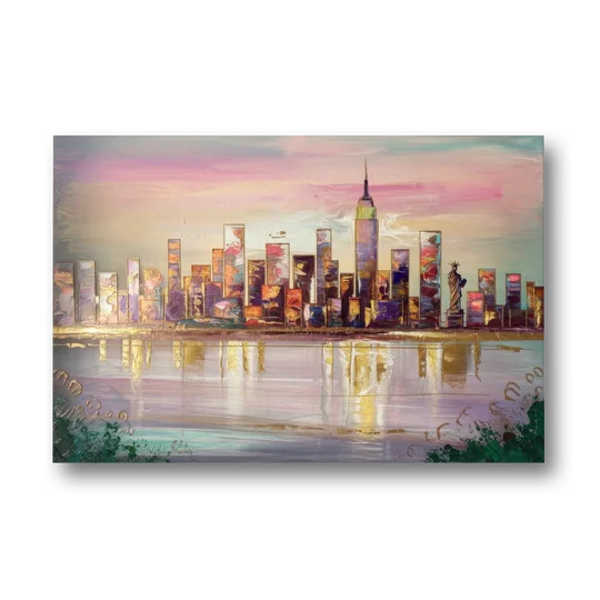 New York City Downtown Skyline - Canvas Wall Art - Front