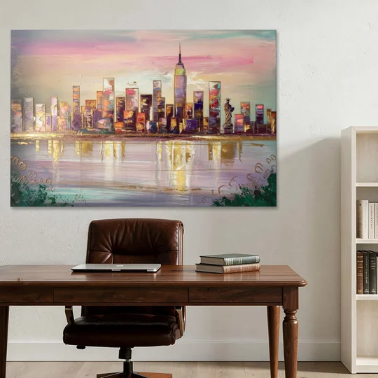 New York City Downtown Skyline - Canvas Wall Art - Office - 60x40