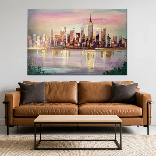 New York City Downtown Skyline - Canvas Wall Art - Sofa - 60x40