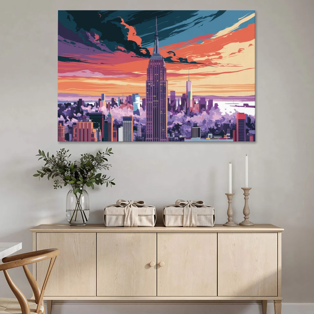 New York City Empire State Building - Canvas Wall Art - Coffee Table - 60x40