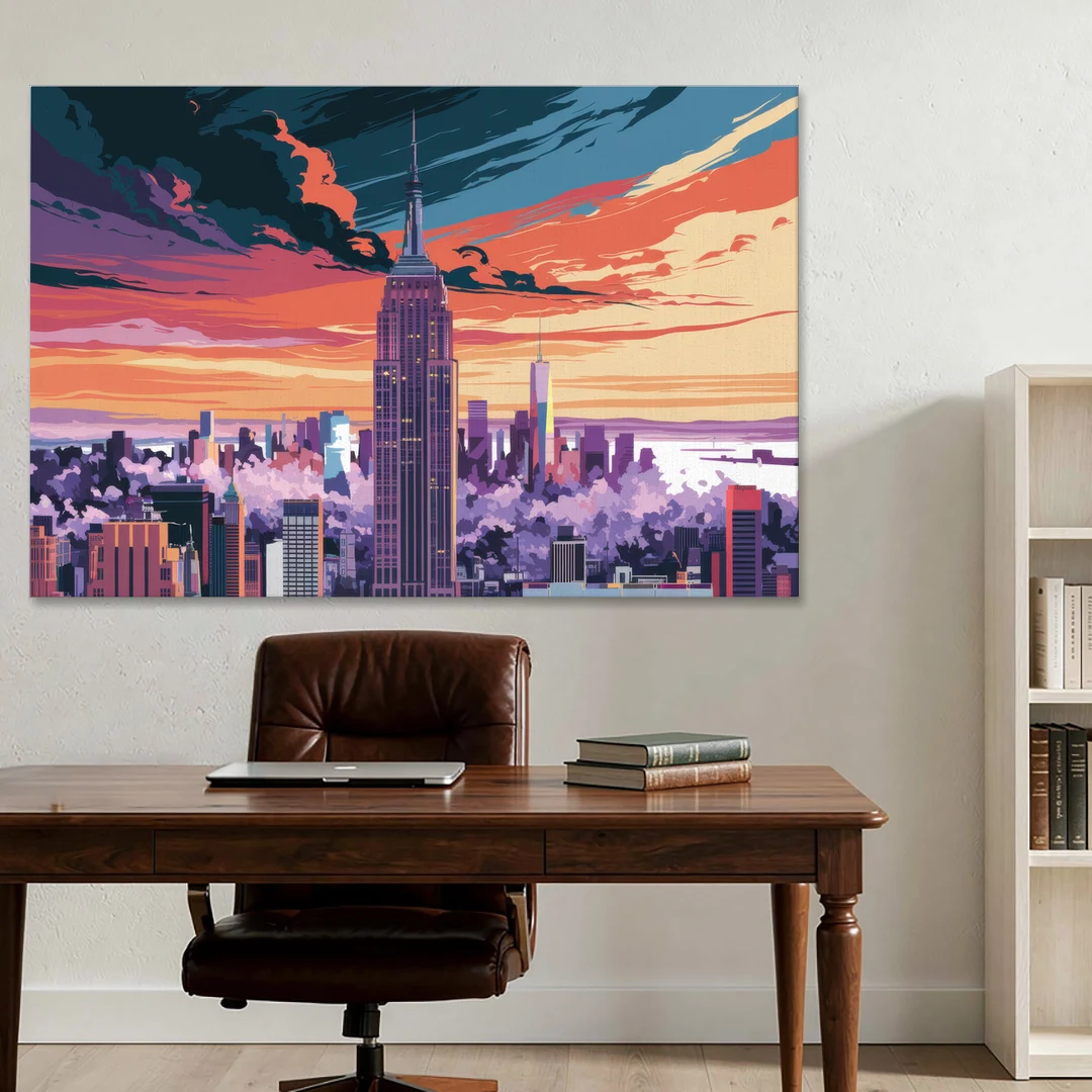 New York City Empire State Building - Canvas Wall Art - Office - 60x40