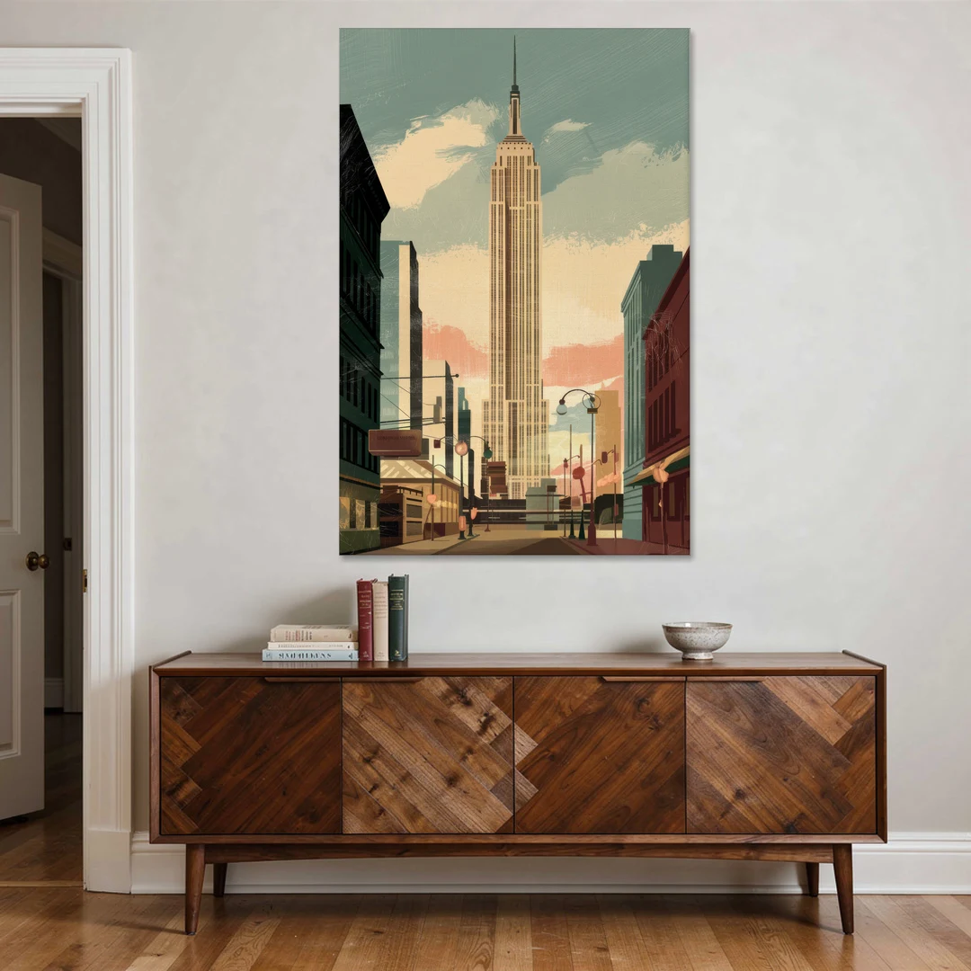 New York City Empire State Building Sunny - Canvas Wall Art - Coffee Table - 40x60