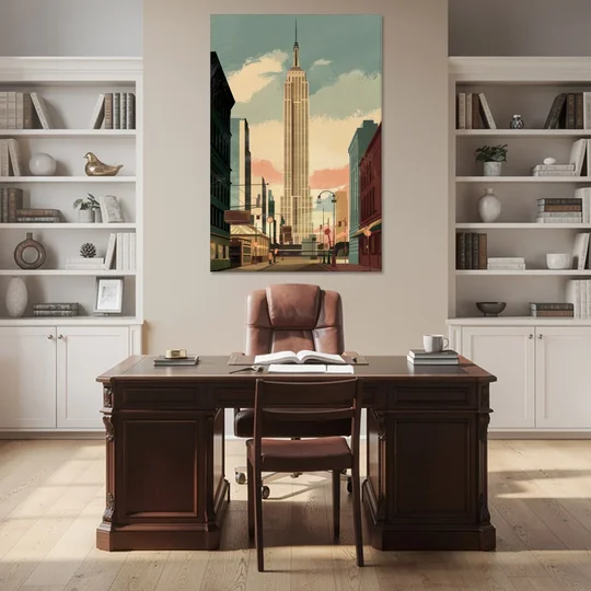 New York City Empire State Building Sunny - Canvas Wall Art - Office - 40x60