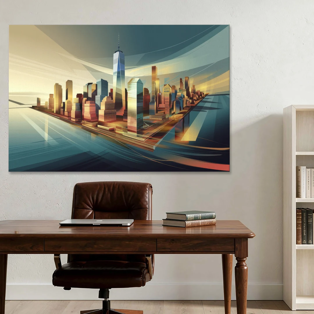 New York City Financial District - Canvas Wall Art - Office - 60x40