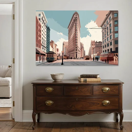 New York City Flatiron Building - Canvas Wall Art - Coffee Table - 60x40