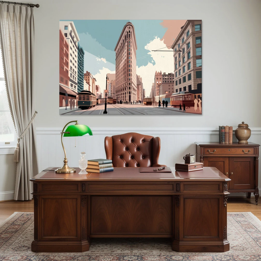 New York City Flatiron Building - Canvas Wall Art - Office - 60x40