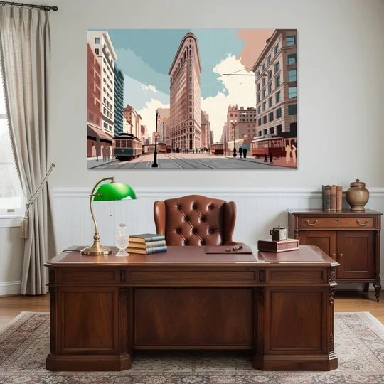 New York City Flatiron Building - Canvas Wall Art - Office - 60x40
