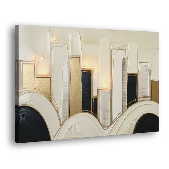 New York City Golden Glow Skyline - Canvas Wall Art - Side