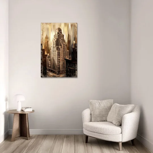 New York City Historic Architecture - Canvas Wall Art - Sofa - 24x36