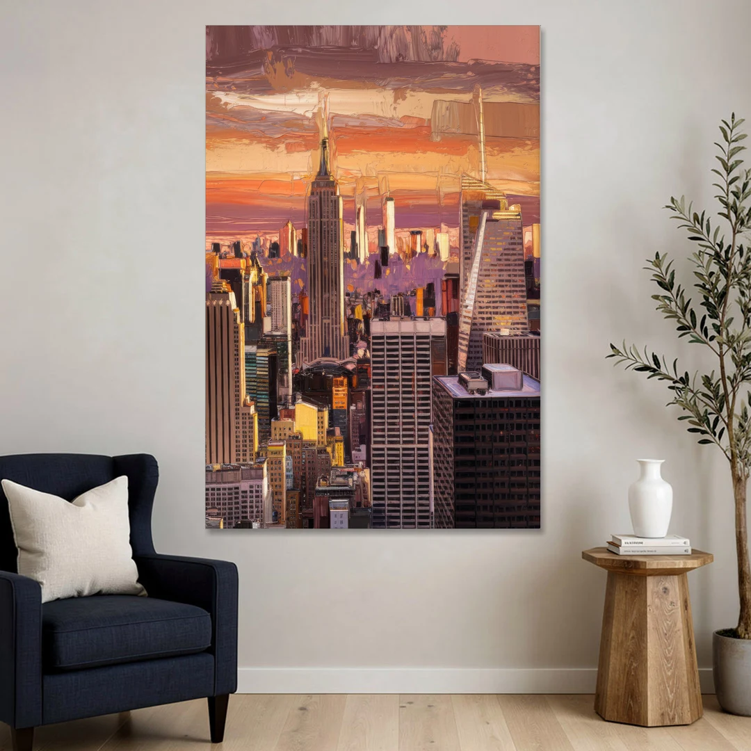 New York City Midtown Skyline - Canvas Wall Art - Sofa - 40x60