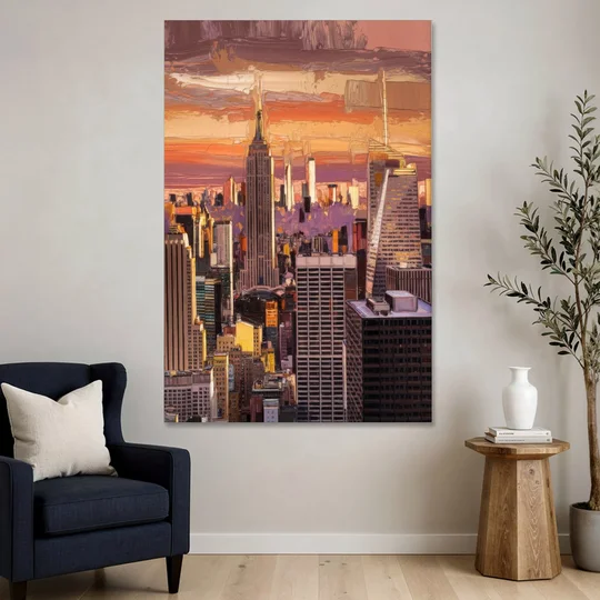 New York City Midtown Skyline - Canvas Wall Art - Sofa - 40x60