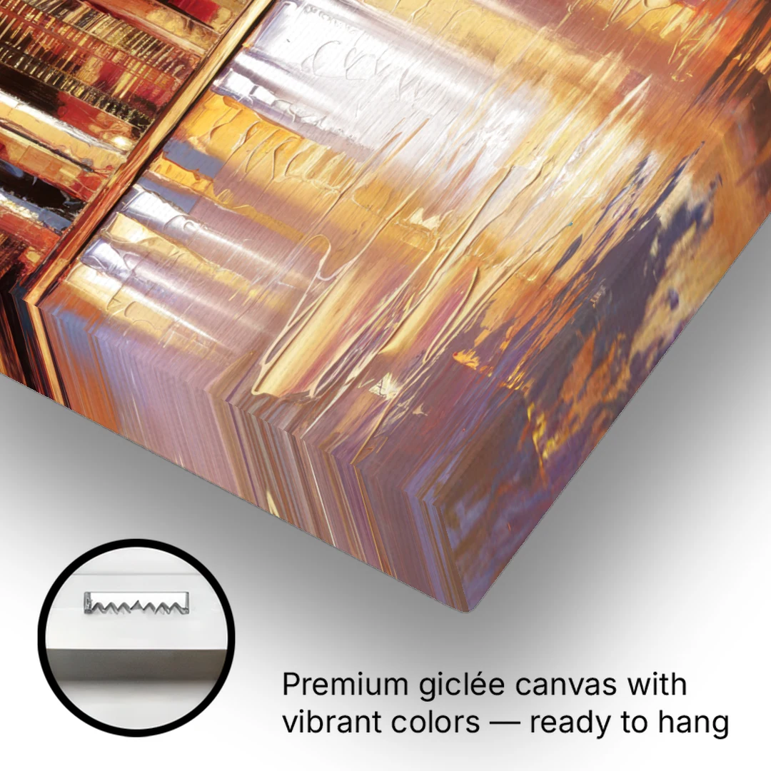 New York City Skyline at Dusk - Canvas Wall Art - Gallery Wrap Corner