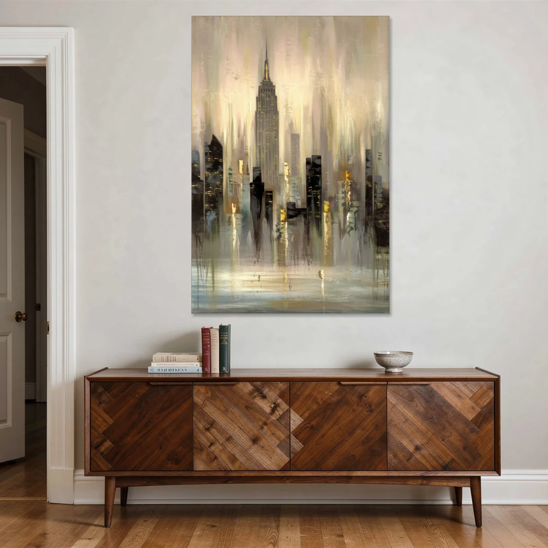 New York City Skyline in Fog - Canvas Wall Art - Coffee Table - 40x60