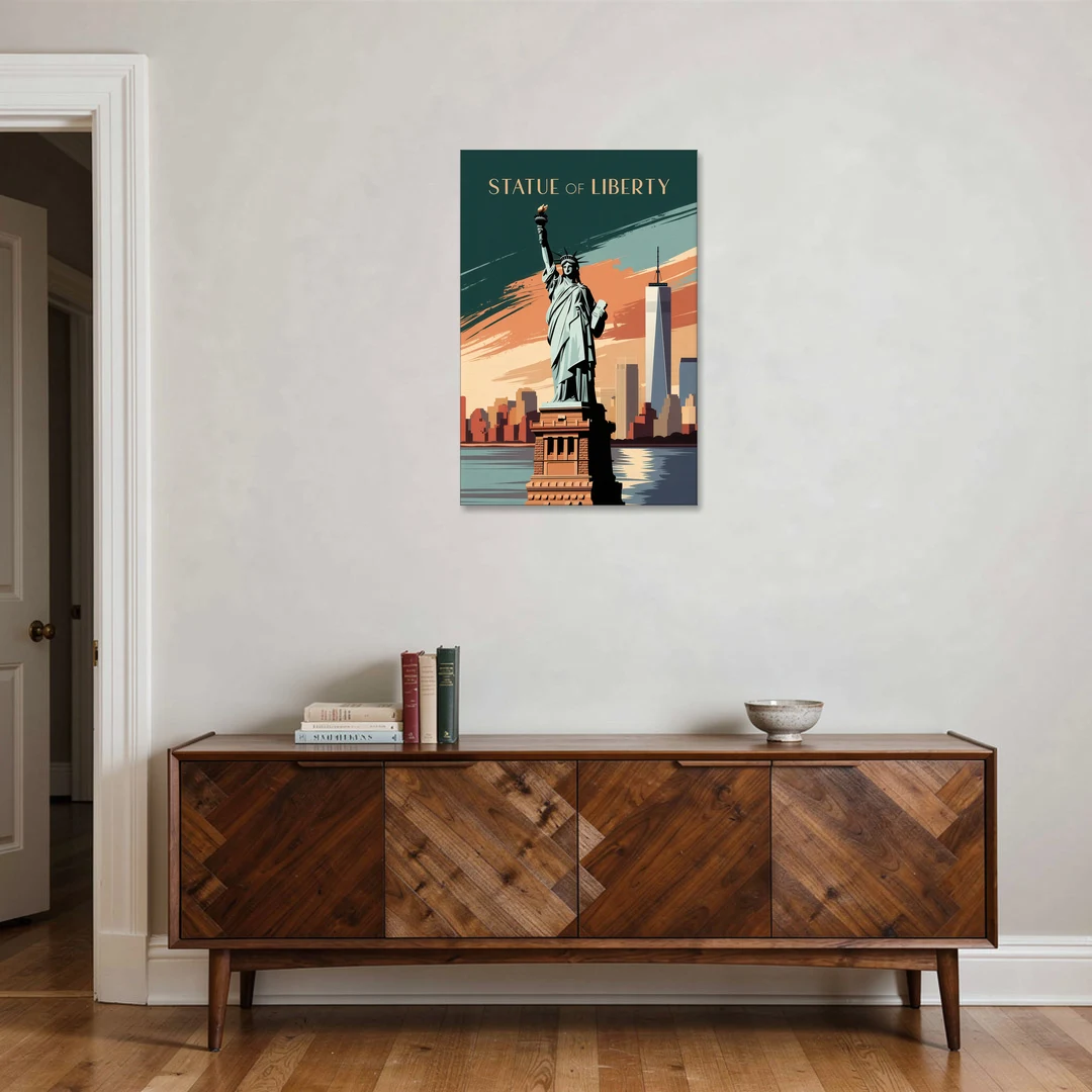 New York City Statue of Liberty - Canvas Wall Art - Coffee Table - 24x36