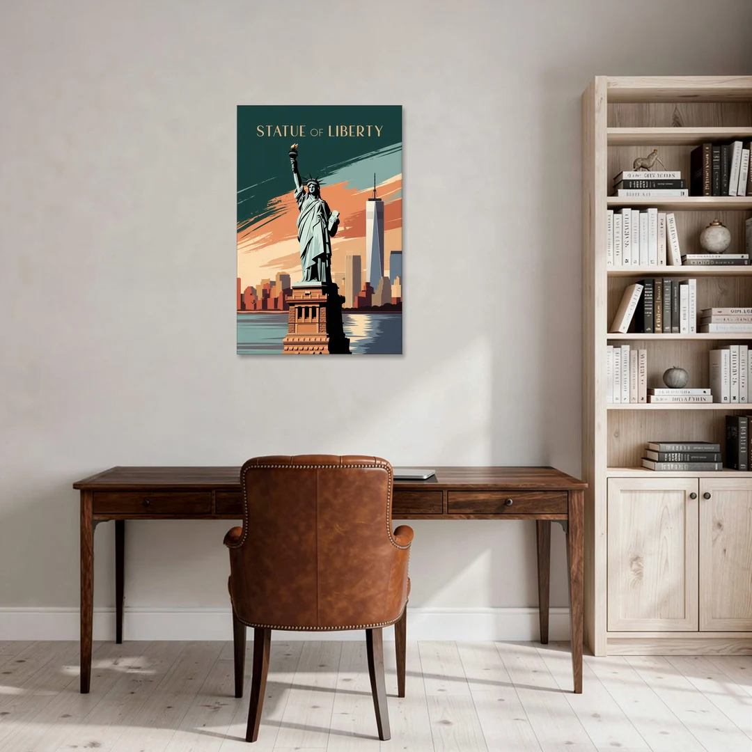 New York City Statue of Liberty - Canvas Wall Art - Office - 24x36