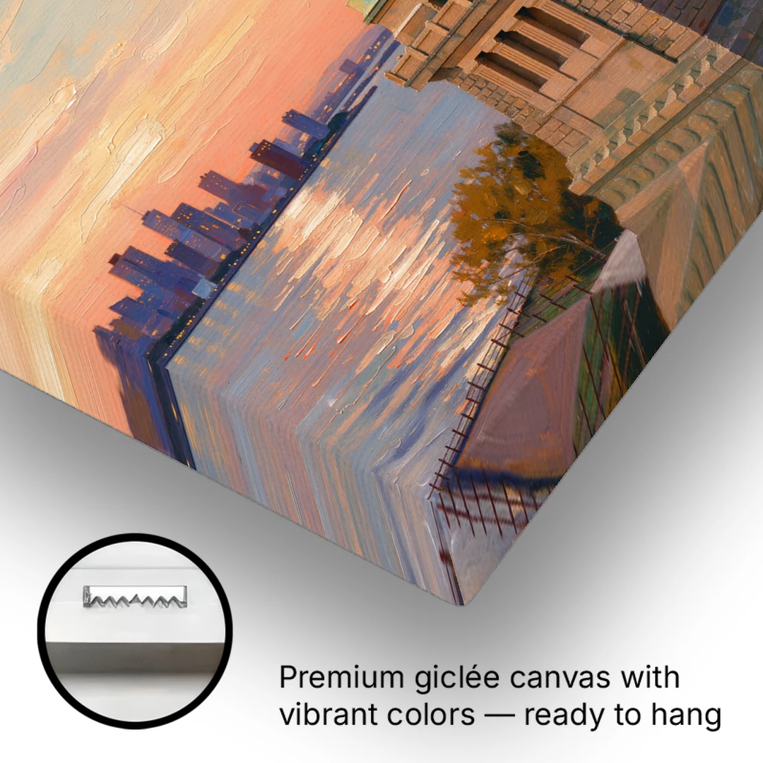 New York City Statue of Liberty Closeup Sky - Canvas Wall Art - Gallery Wrap Corner