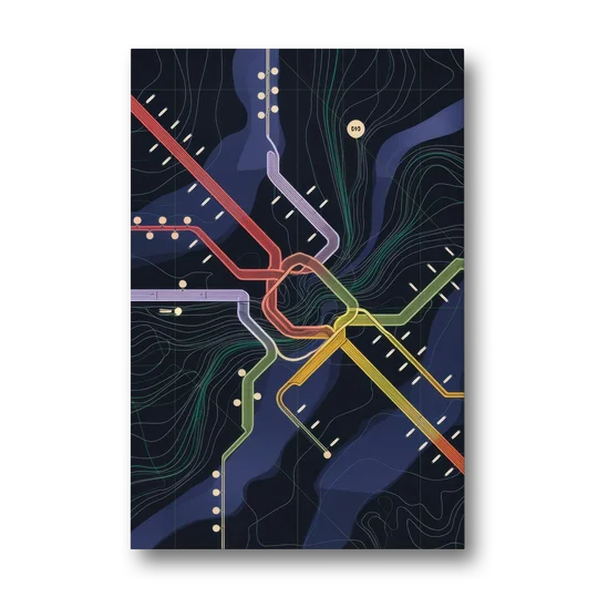 New York City Subway Map - Canvas Wall Art - Front