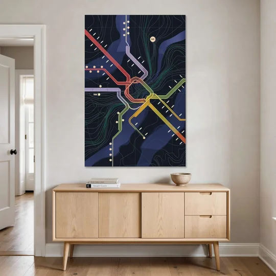 New York City Subway Map - Canvas Wall Art - Coffee Table - 40x60