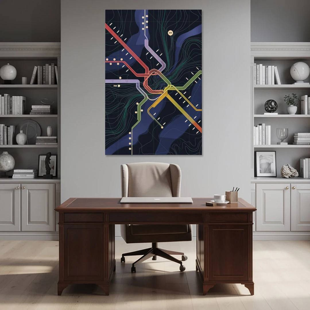 New York City Subway Map - Canvas Wall Art - Office - 40x60