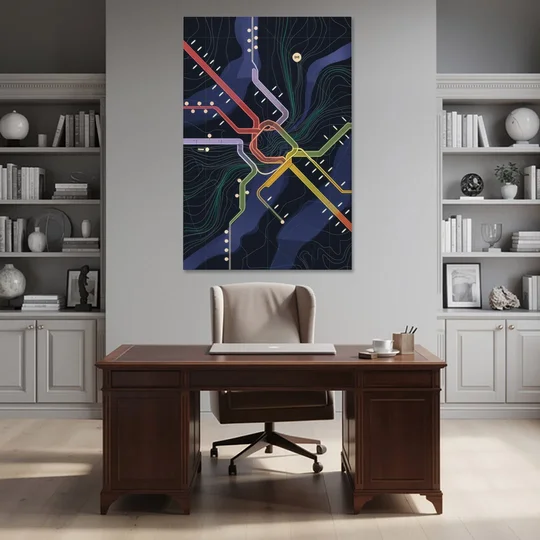 New York City Subway Map - Canvas Wall Art - Office - 40x60