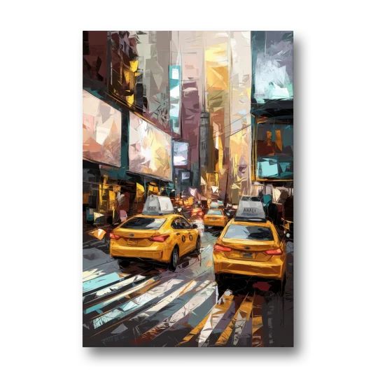 New York City Taxi Cabs - Canvas Wall Art - Front