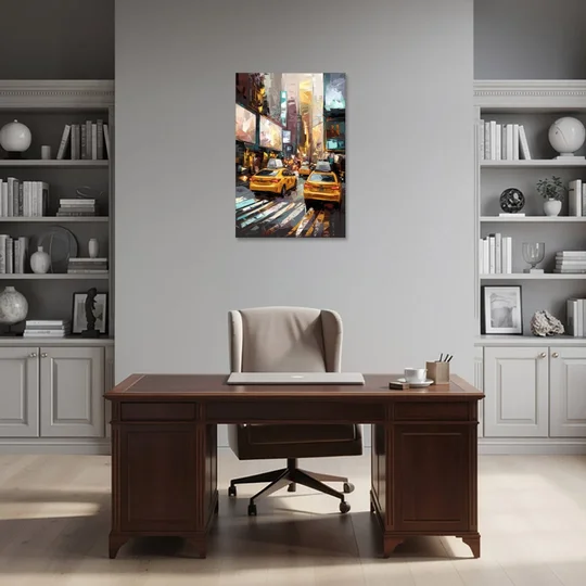 New York City Taxi Cabs - Canvas Wall Art - Office - 24x36