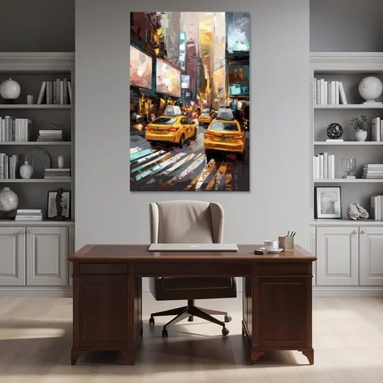 New York City Taxi Cabs - Canvas Wall Art - Office - 40x60