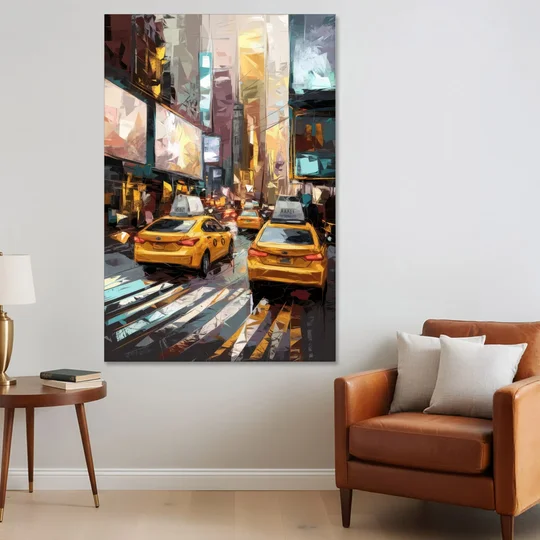 New York City Taxi Cabs - Canvas Wall Art - Sofa - 40x60