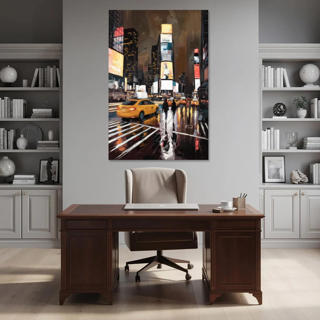 New York City Times Square in Motion Night - Canvas Wall Art - Office - 40x60