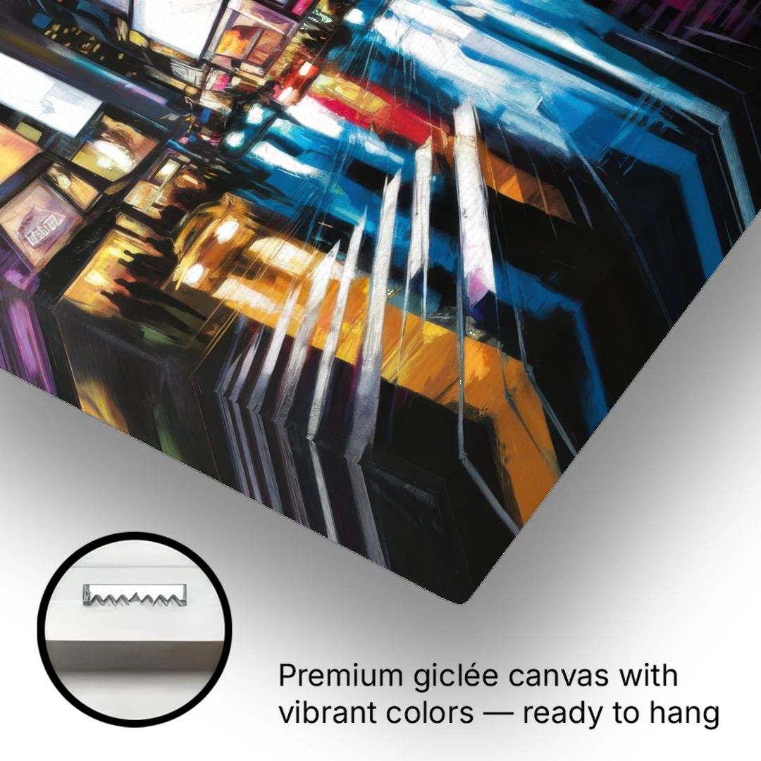 New York City Times Square Lights - Canvas Wall Art - Gallery Wrap Corner