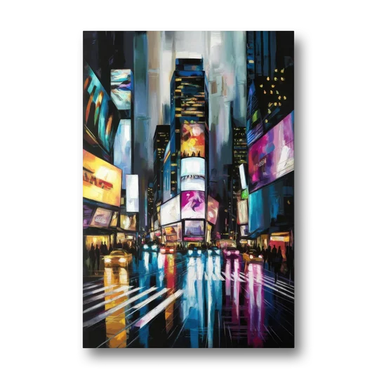 New York City Times Square Lights - Canvas Wall Art - Front