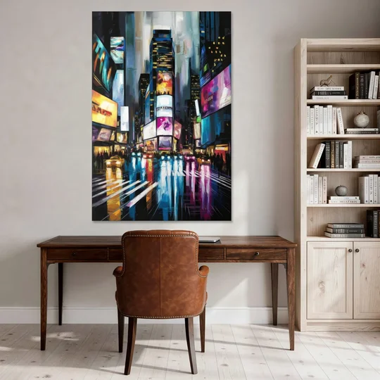 New York City Times Square Lights - Canvas Wall Art - Office - 40x60