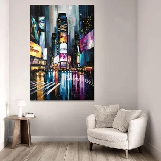 New York City Times Square Lights - Canvas Wall Art - Sofa - 40x60