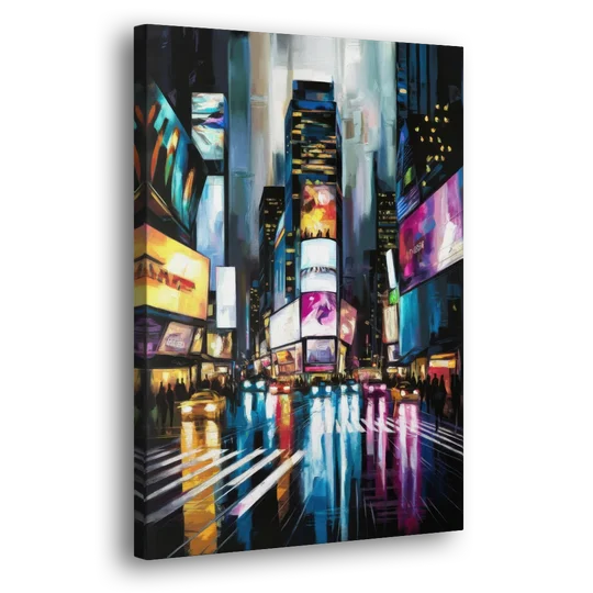 New York City Times Square Lights - Canvas Wall Art - Side