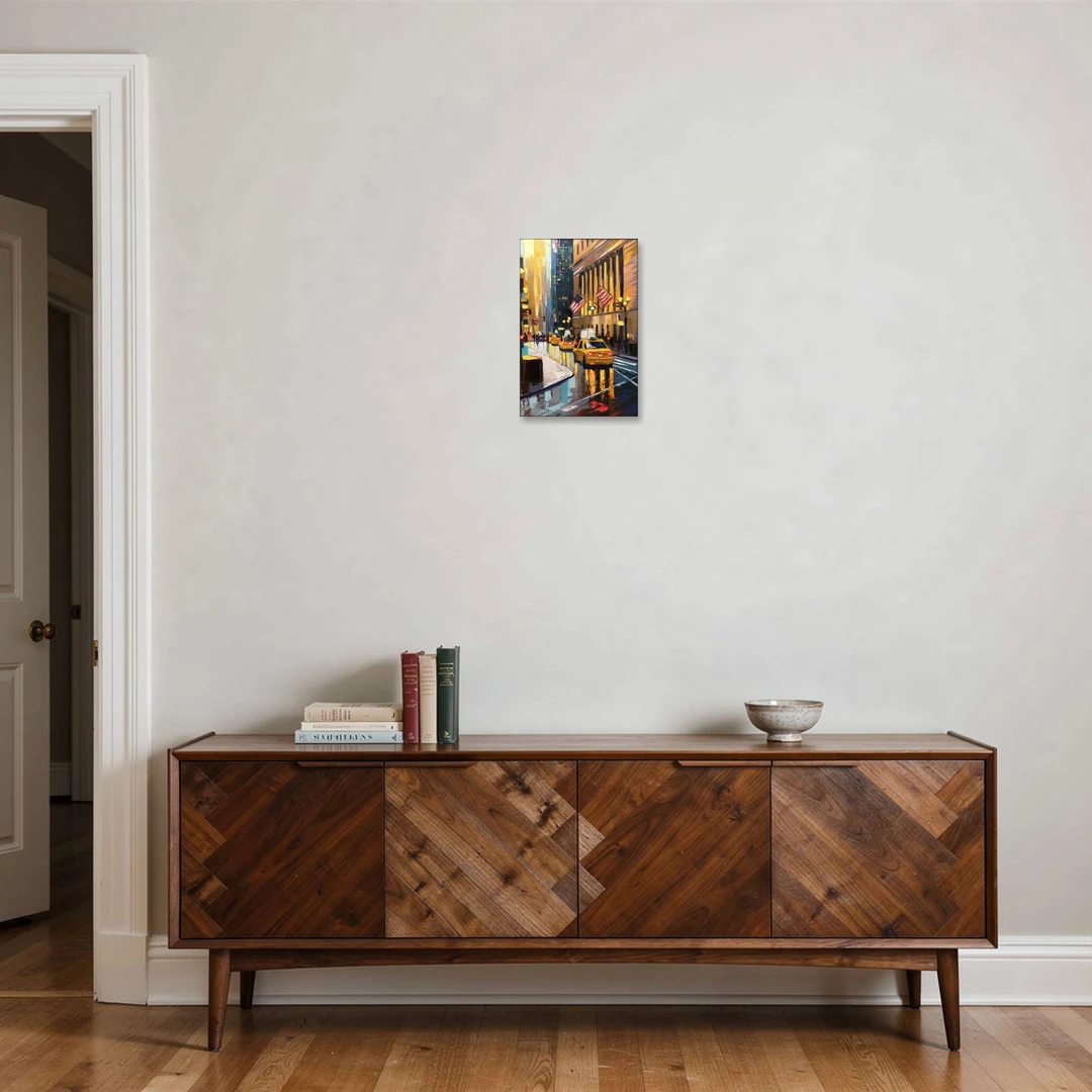 New York City Wall Street Vibes Flags - Canvas Wall Art - Coffee Table - 12x18
