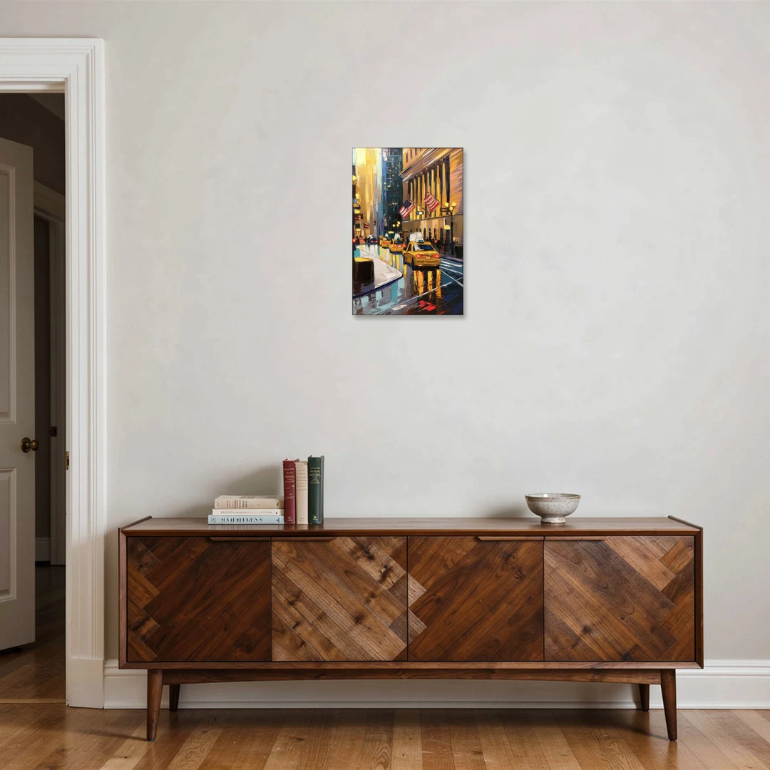 New York City Wall Street Vibes Flags - Canvas Wall Art - Coffee Table - 16x24