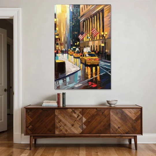 New York City Wall Street Vibes Flags - Canvas Wall Art - Coffee Table - 40x60