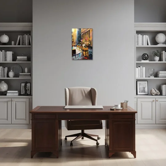 New York City Wall Street Vibes Flags - Canvas Wall Art - Office - 16x24
