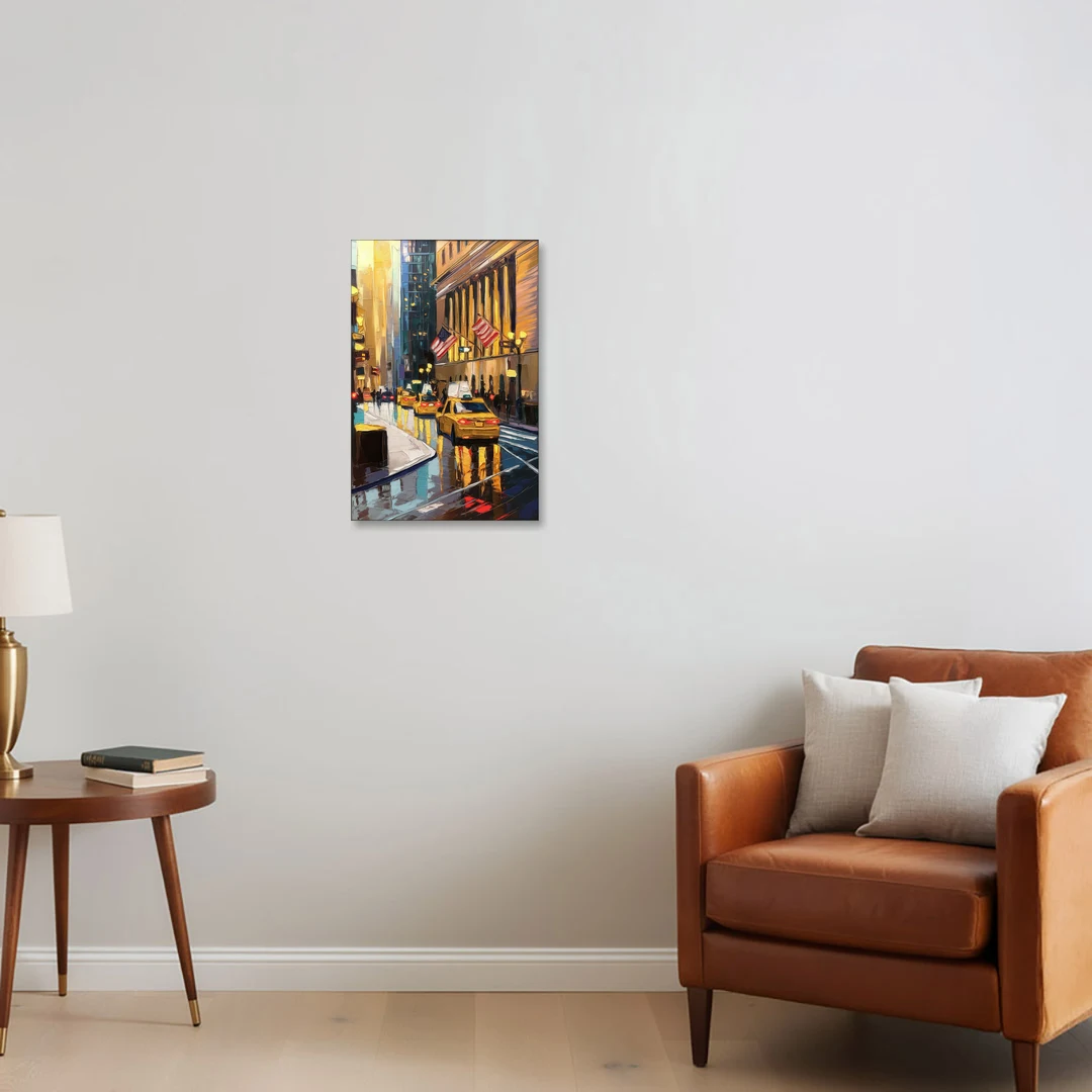 New York City Wall Street Vibes Flags - Canvas Wall Art - Sofa - 16x24