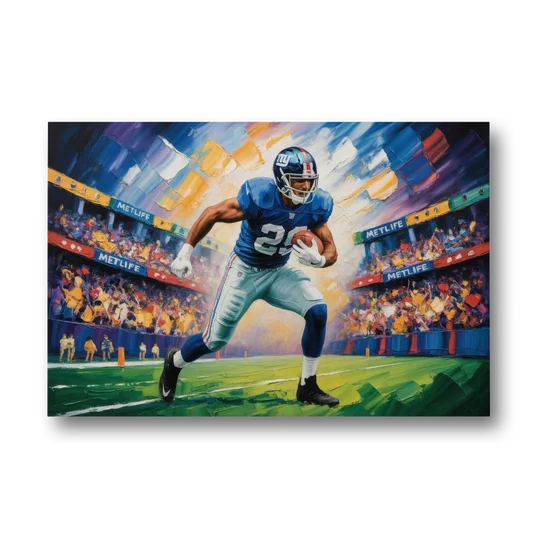 New York Giants Dynamic Impressionistic Action Art - Canvas Wall Art - Front