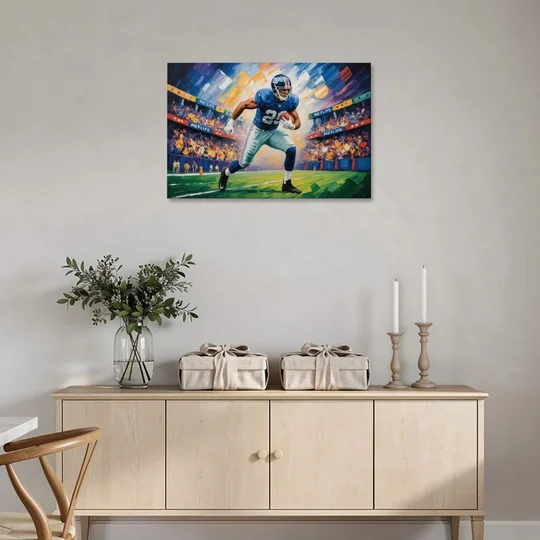 New York Giants Dynamic Impressionistic Action Art - Canvas Wall Art - Coffee Table - 36x24