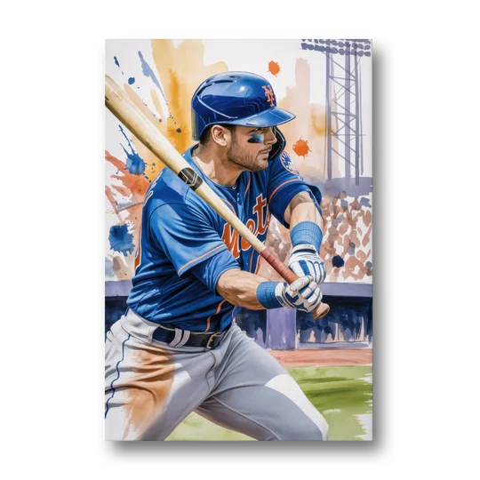 New York Mets Home Run Swing - Canvas Wall Art - Front