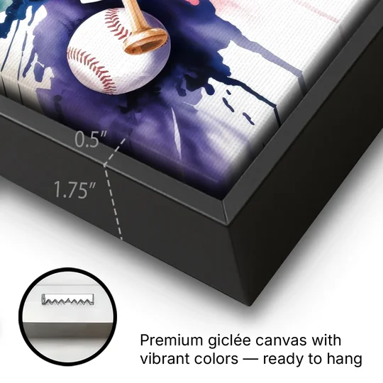 New York Yankees Emblem - Black Framed Canvas Wall Art - Gallery Wrap Corner
