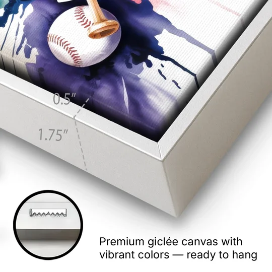 New York Yankees Emblem - White Framed Canvas Wall Art - Gallery Wrap Corner