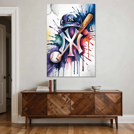 New York Yankees Emblem - Canvas Wall Art - Coffee Table - 40x60