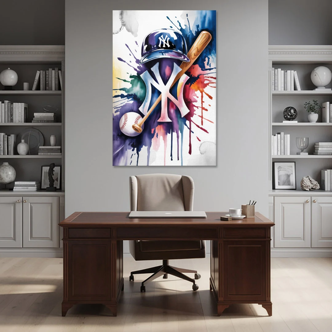 New York Yankees Emblem - Canvas Wall Art - Office - 40x60