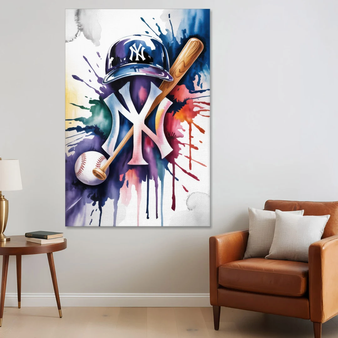 New York Yankees Emblem - Canvas Wall Art - Sofa - 40x60