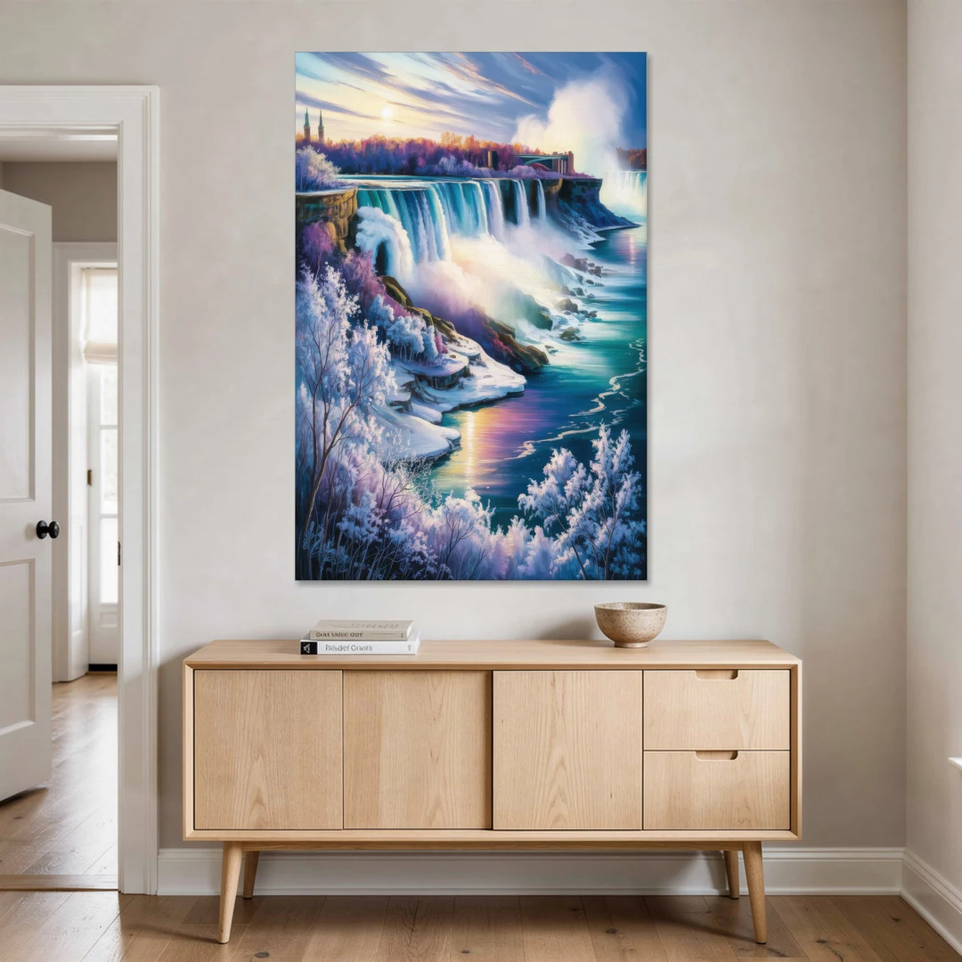 Niagara Falls Winter Freeze - Canvas Wall Art - Coffee Table - 40x60