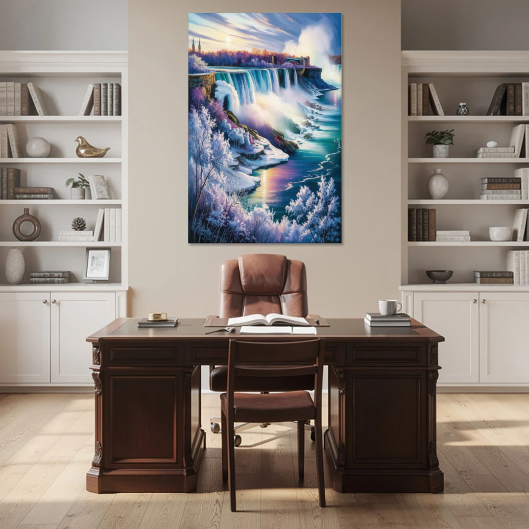Niagara Falls Winter Freeze - Canvas Wall Art - Office - 40x60