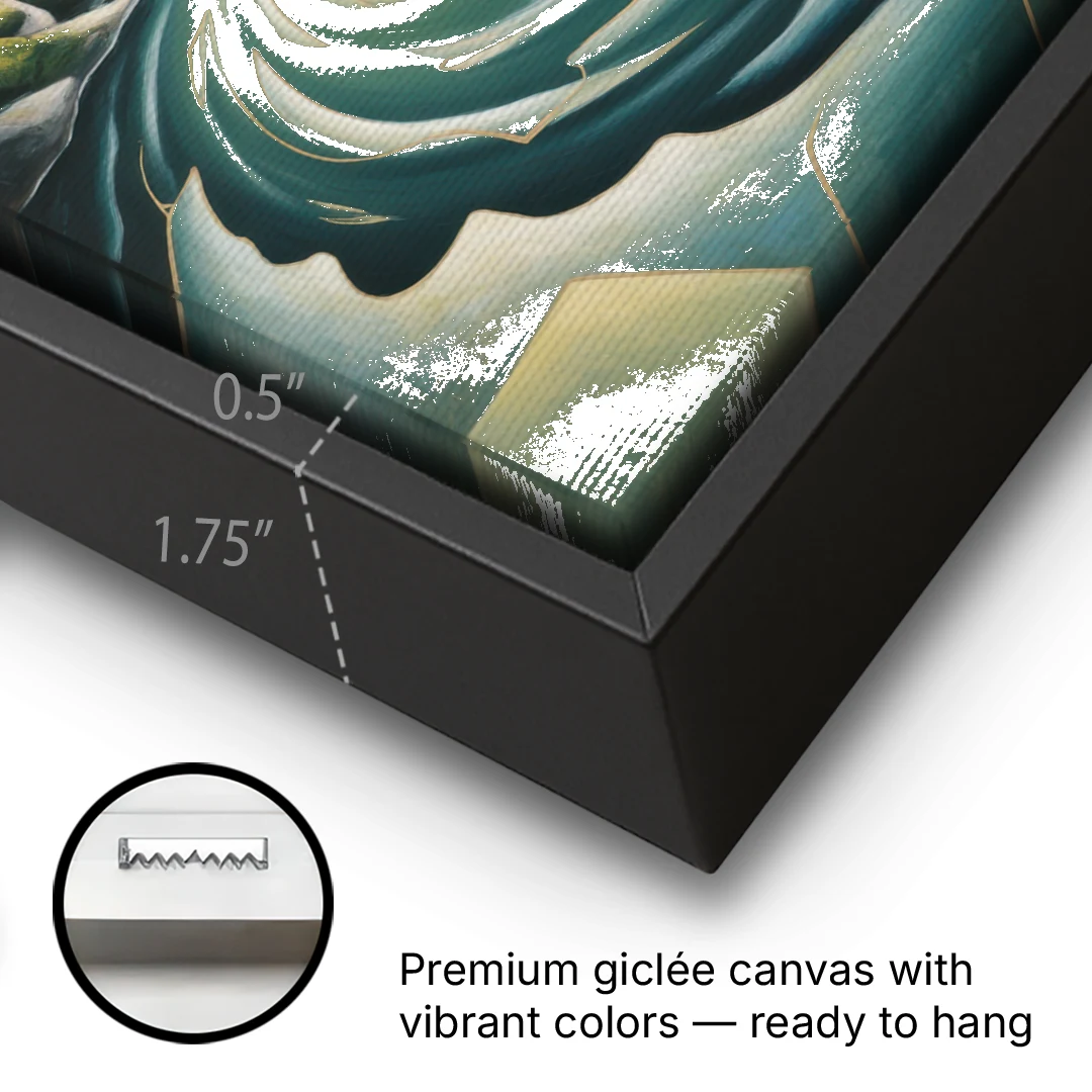 Niagara Whirlpool Aerial - Black Framed Canvas Wall Art - Gallery Wrap Corner